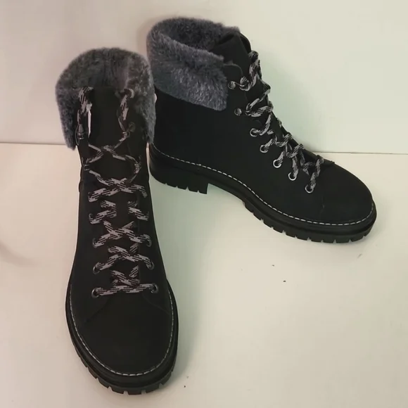 Time and Tru Memory Foam Heay Duty Womens Black Fashion/Winter Boots, Work Boots - Picture 2 of 8